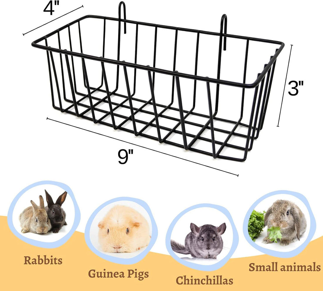 Rabbit Hay Feeder - 2Pcs Metal Hay Holder for Bunny & Guinea Pig