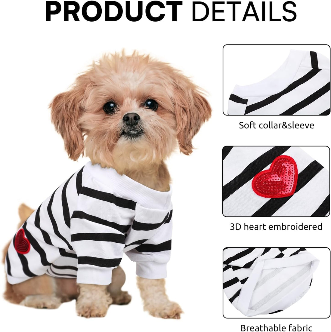 Dog Shirts for Medium Dogs, Striped T-Shirt Dog Tank Top