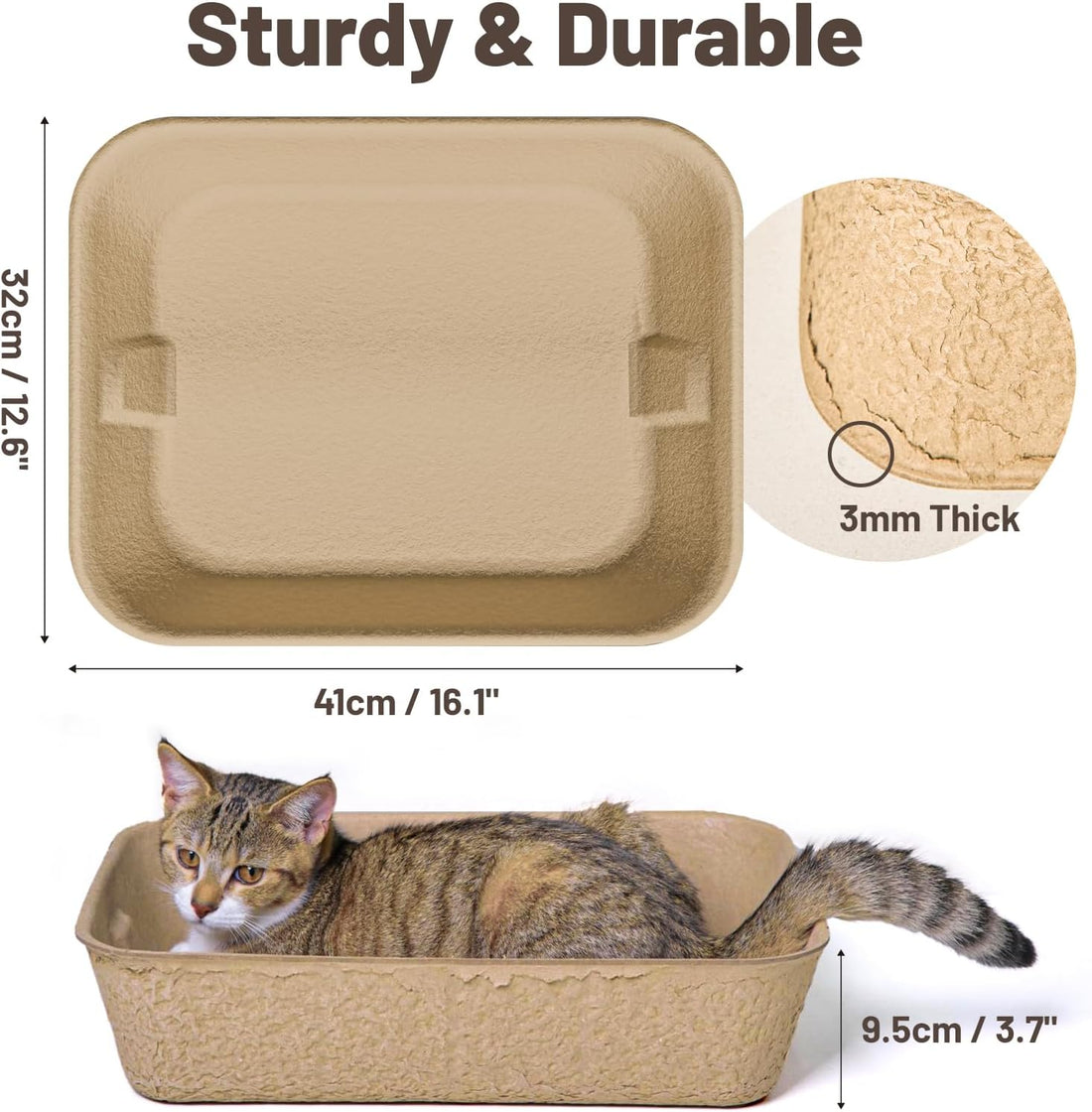 KAKKUE 4 Pack Disposable Cat Litter Boxes