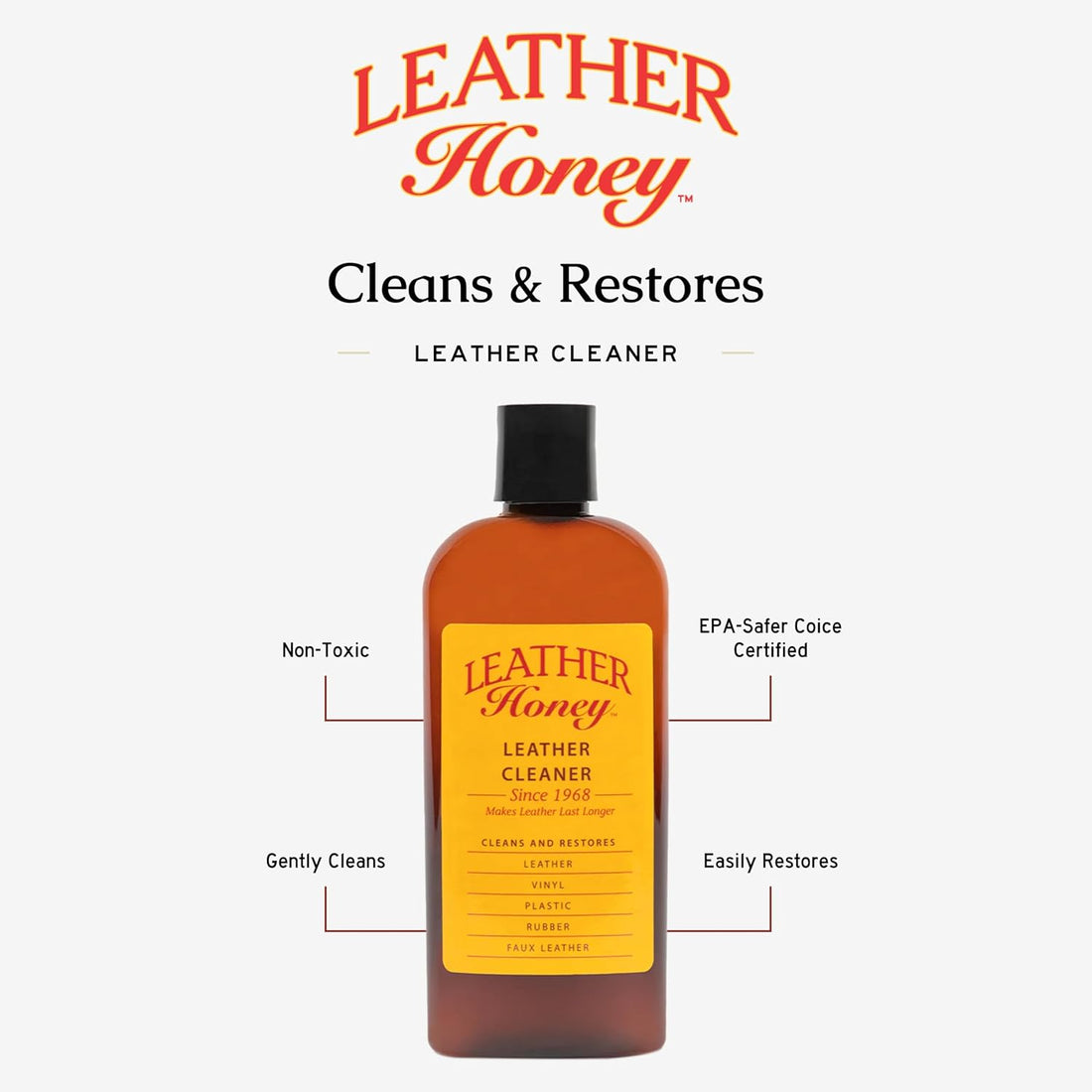 Leather Honey Complete Leather Care Kit Including 8 oz Cleaner and 16