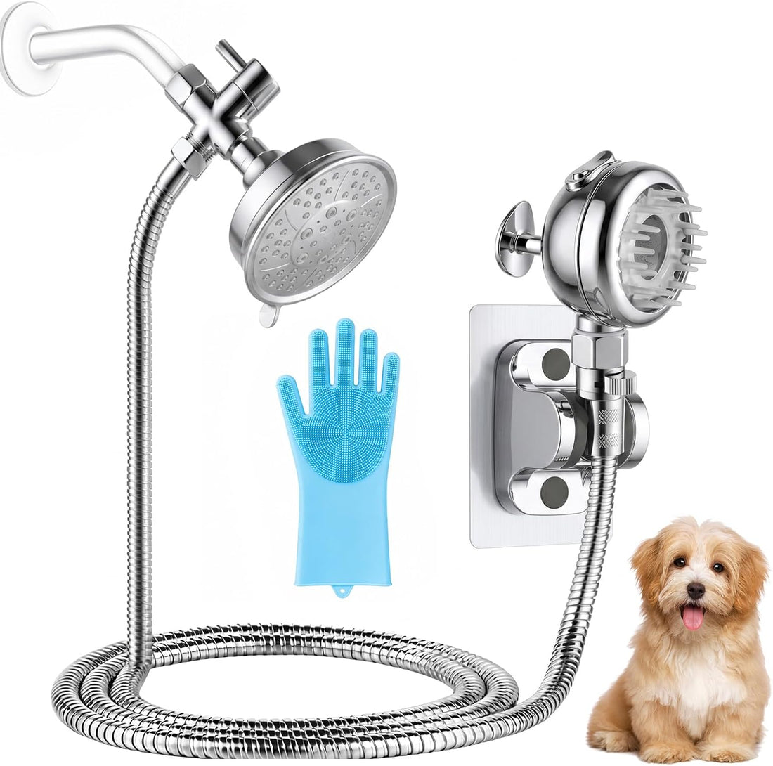Pet Shower Sprayer Set with 8.2ft Hose & Adjustable Flow Control