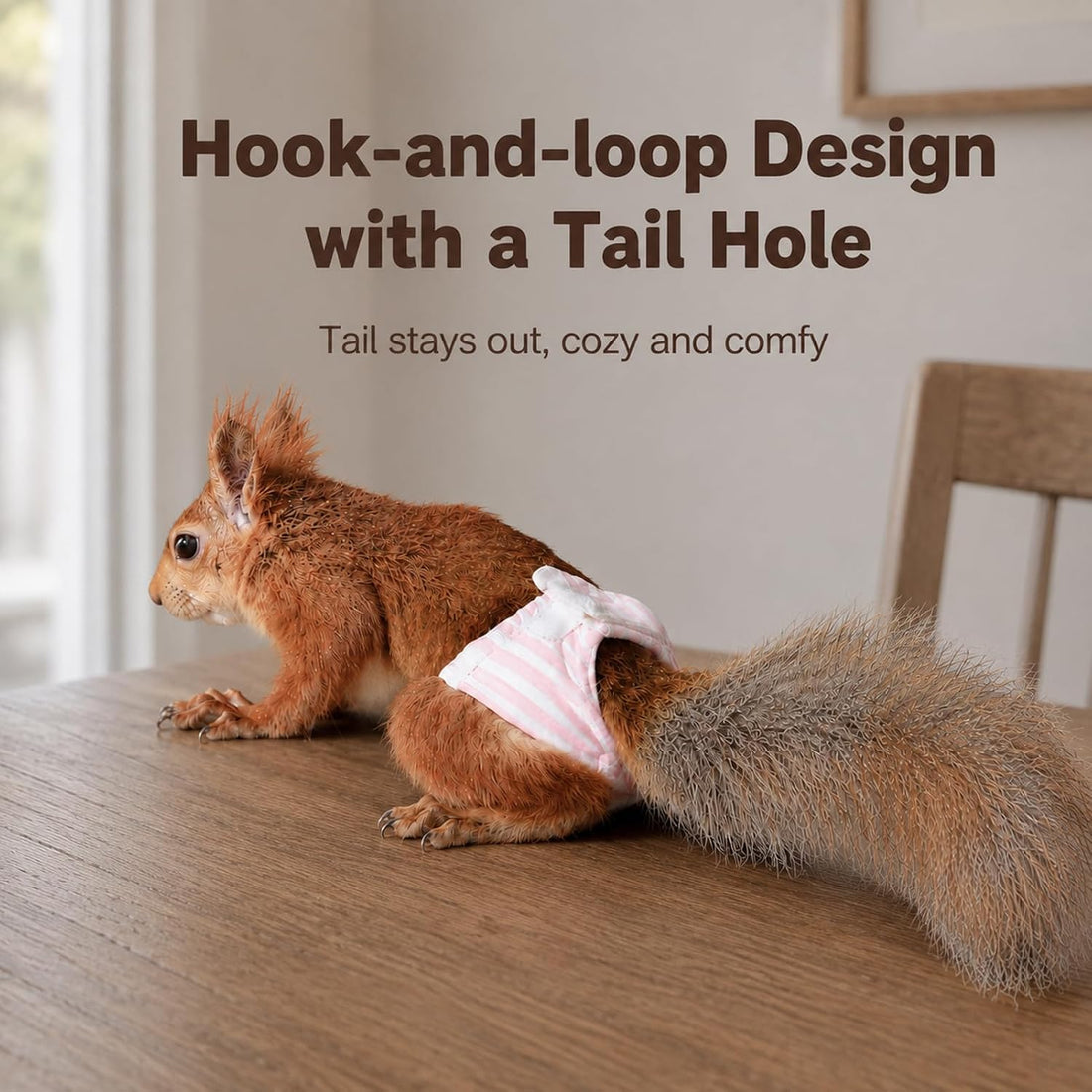 3Pcs Extra Small Squirrel Diapers Reusable (Size S, 3.9" – 6" Waist)
