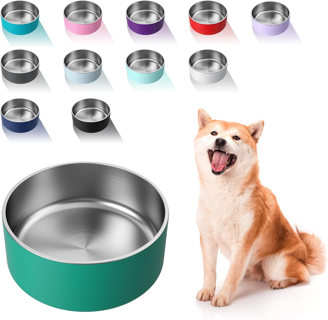 WENBOKMIN Dog Bowl, Stainless Steel Food and Water Bowl, 40oz, Blue