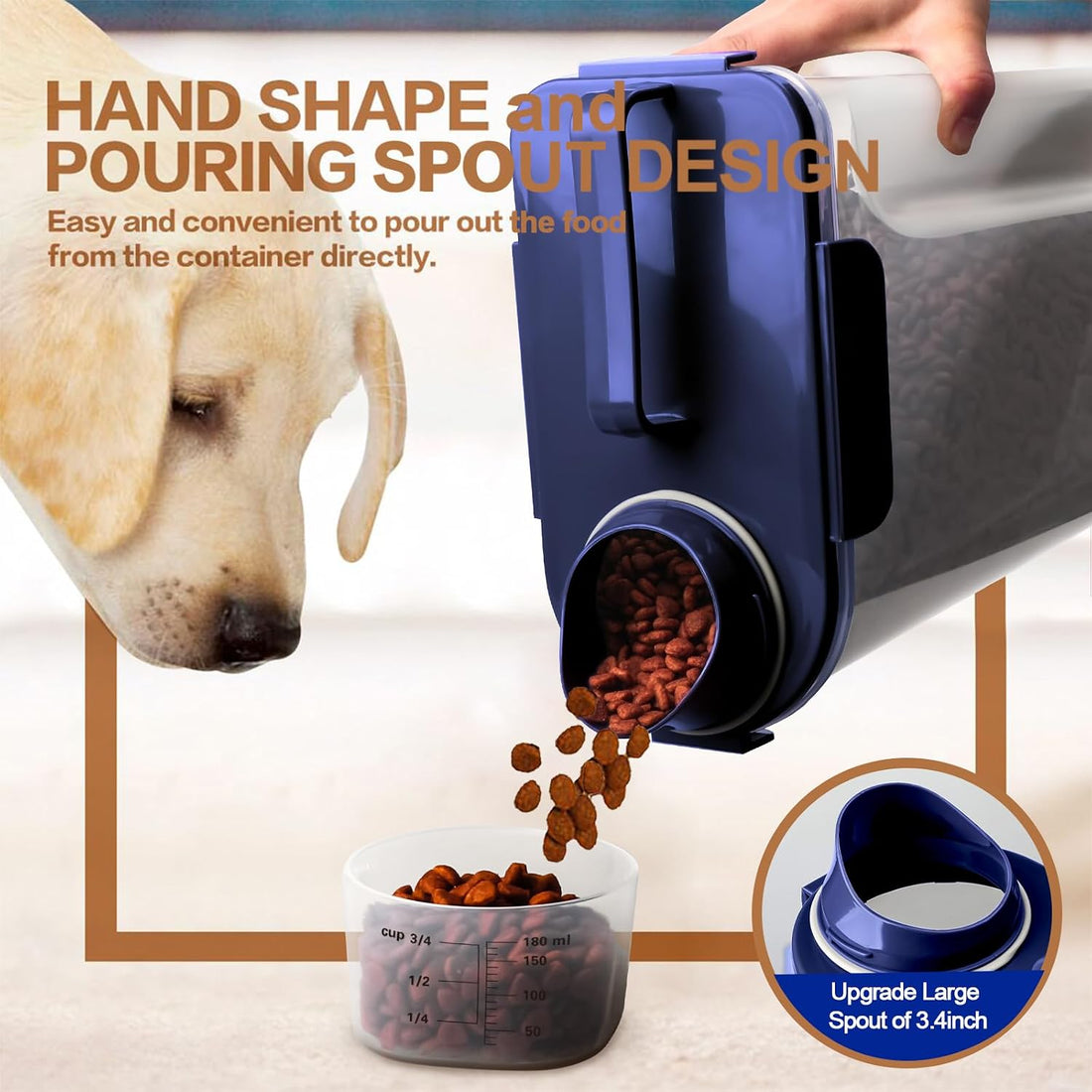TIOVERY Airtight Pet Food Storage Container with Dispenser