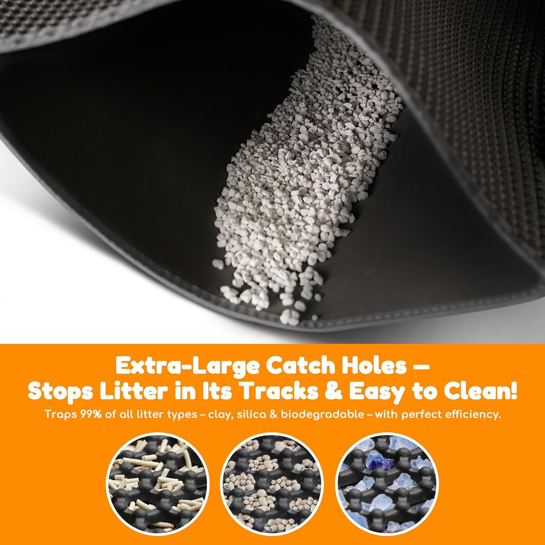 Cat Litter Mat 24"x16",Double Layer EVA Litterbox Mat