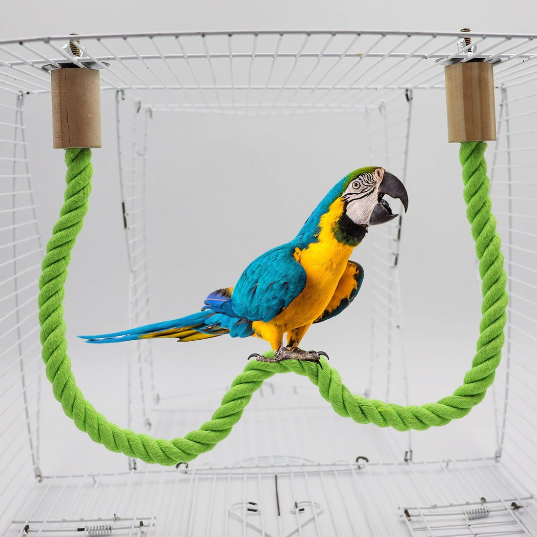 2 Pack Bird Hemp Rope Perch Swing, Bird Cage Stand Pole Accessories