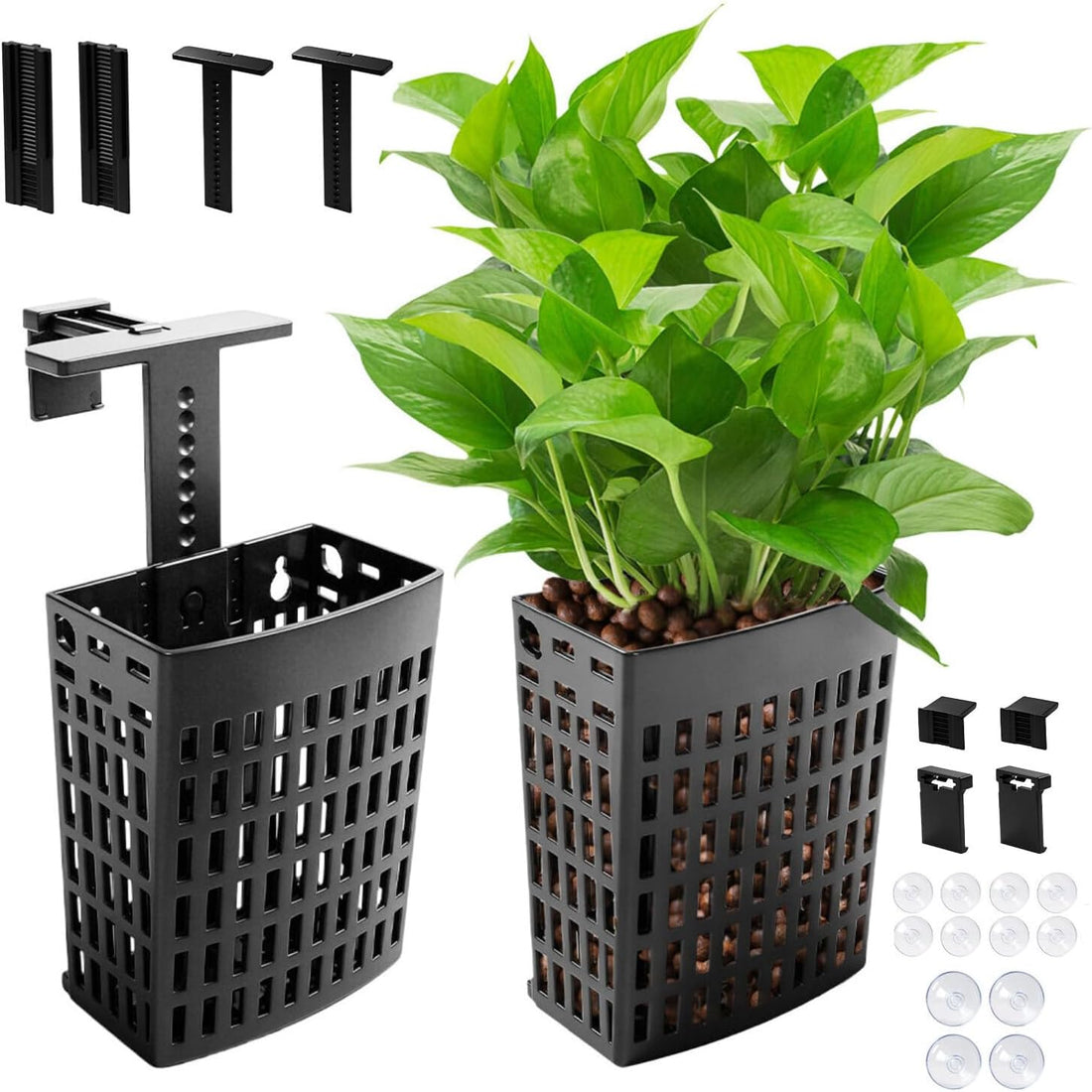 Newly Upgraded Aquarium Plant Holder 4-Pack(Transparent)