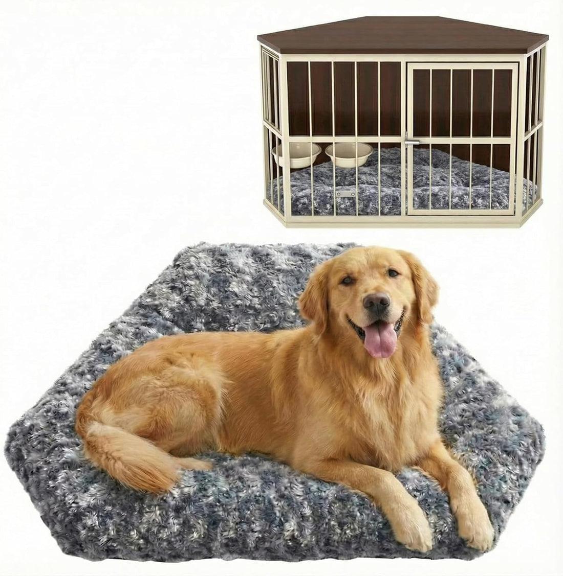 Fanfanwin 42.5 x 23.8 Inch Dog Kennel Pad Furniture Crate Corner