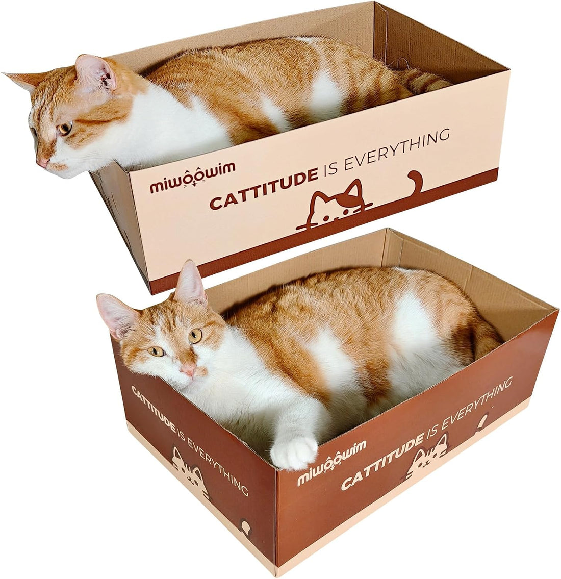 miwoowim 26'' Large Cardboard Cat Scratcher Bed and Box Set