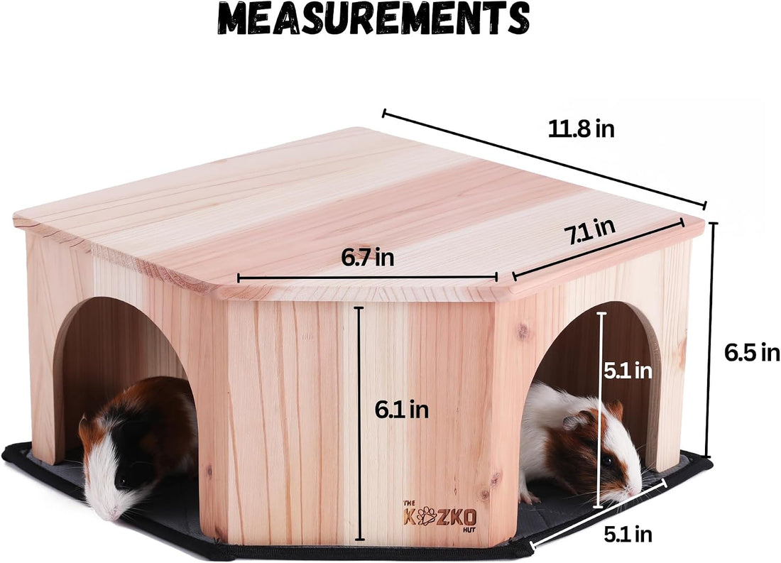 Wooden Guinea Pig Corner Hideout - Hidey for Chinchilla