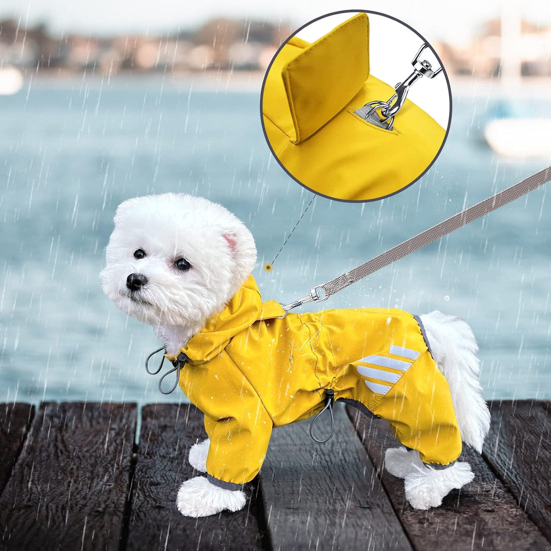 Dog Raincoat, Waterproof Dog Rain Jacket with Hood