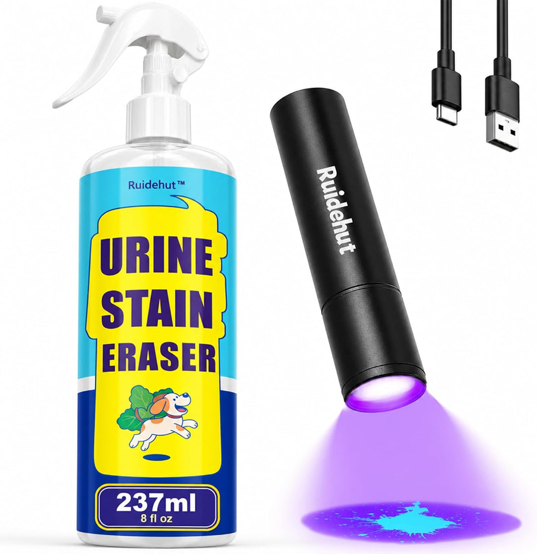 Stain & Odor Remover + Pet Urine Detector Kit, 5.75 fl oz