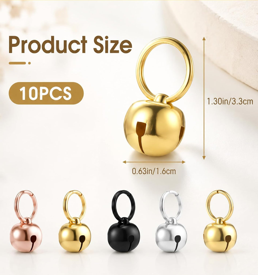 10 Pcs Bell for Dog Collar, 1/2 Inch Bells for Dog Collars for Small