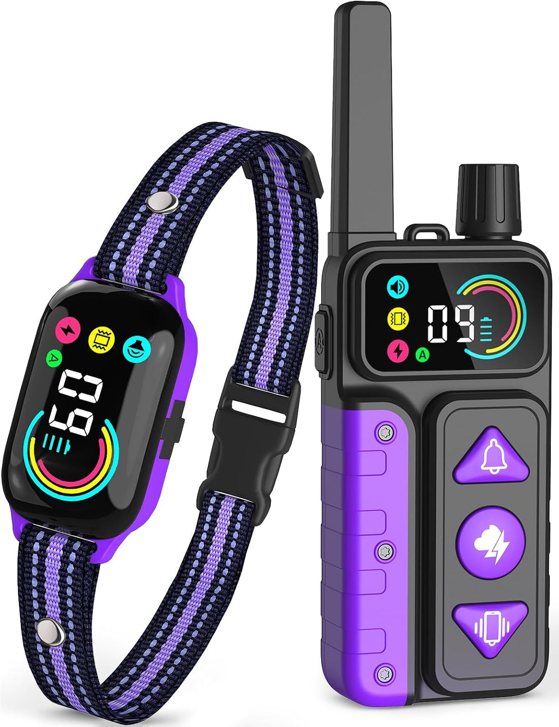 2-in-1 Dog Bark Collar with Remote & Training Collar, 5-120 lbs