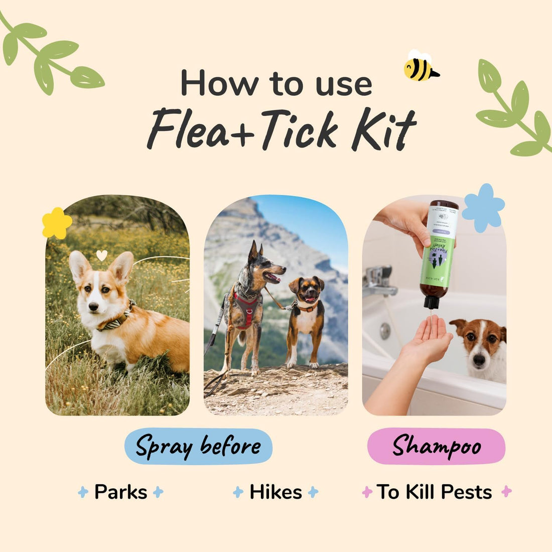 Flea Tick Protection Kit (Lavender Shampoo - Lavender Spray)