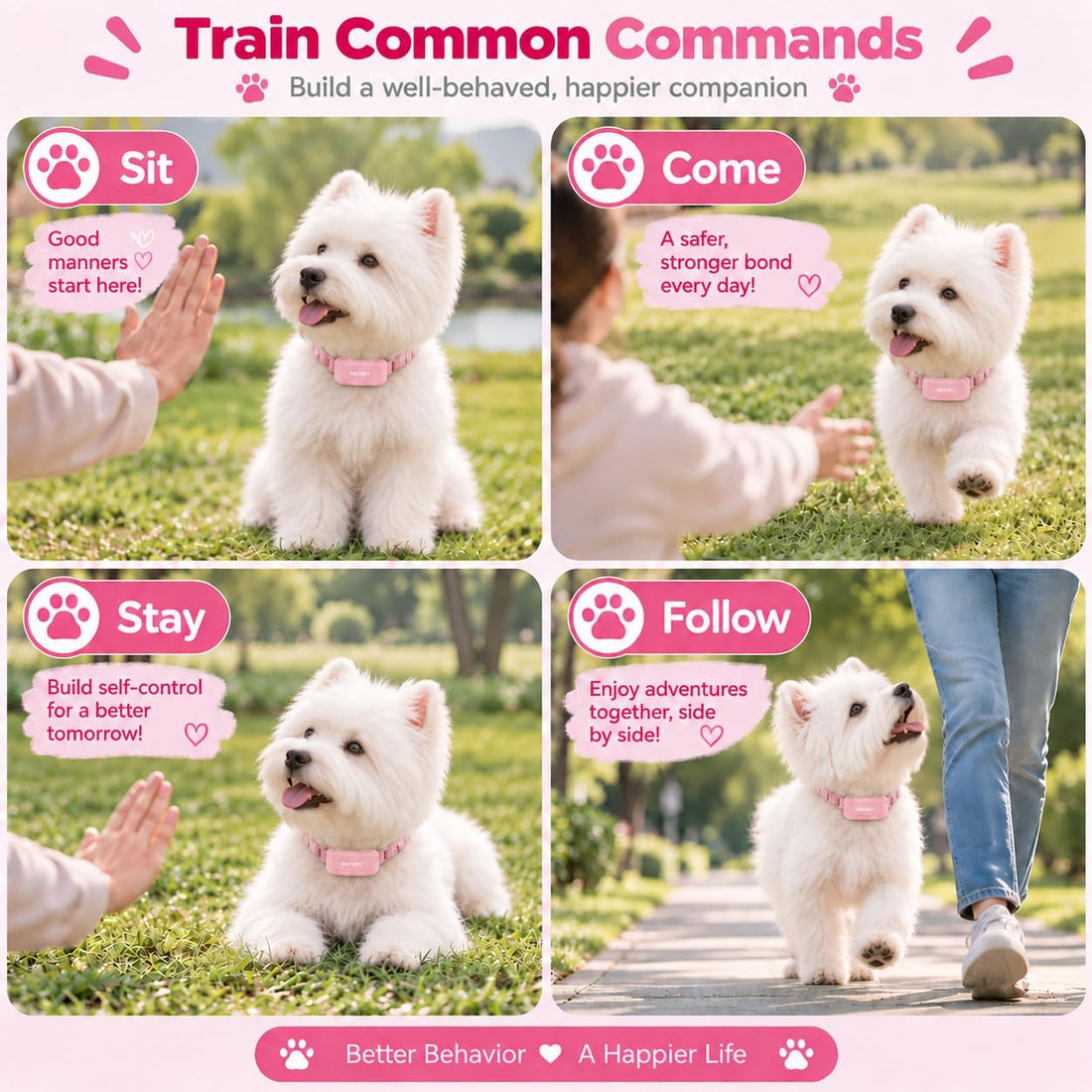 PATPET Dog Shock Collar for Medium Dogs- Dog Training Collar