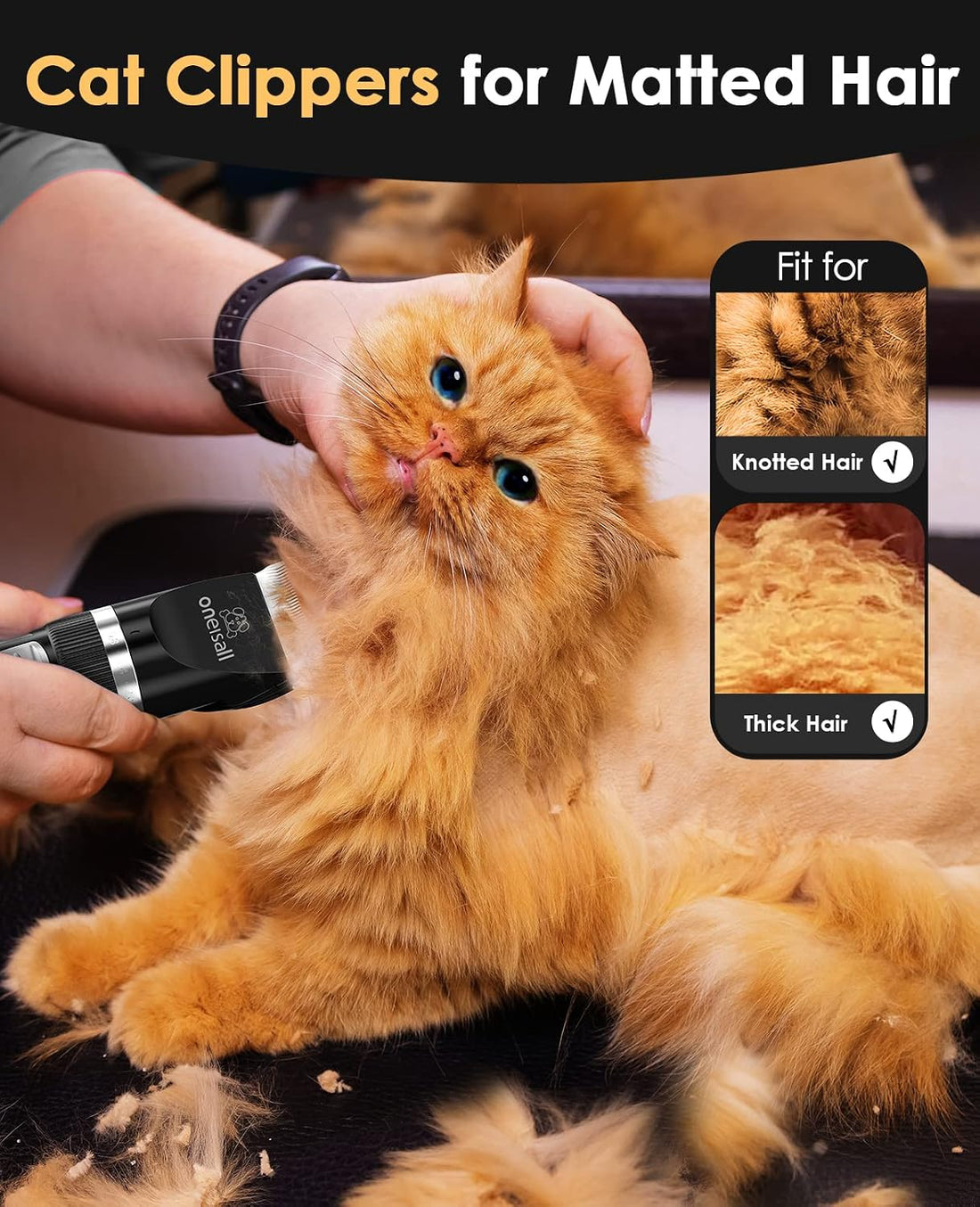 oneisall Quiet Cat Clippers with Blade Replacement