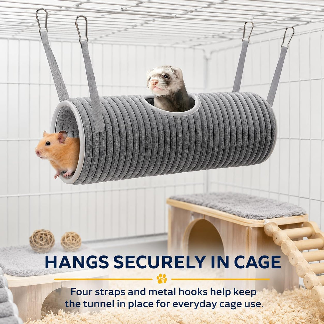 Ferret Rat Hammock Hamster Hanging Tunnels Tubes for Cage