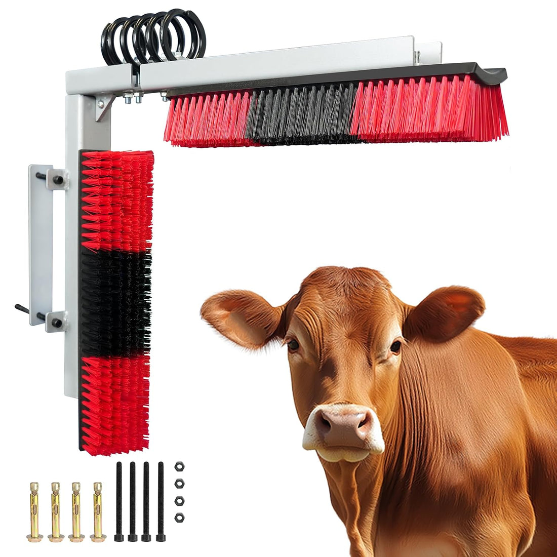 Livestock Scratch Brush With Spring Iron Holder，Animal Back