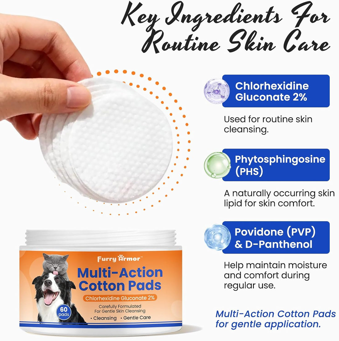 2% Chlorhexidine Wipes for Dogs & Cats Pet Skin Care