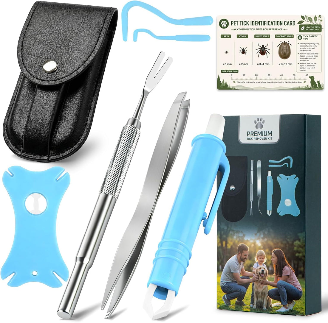 Tick Remover Tool Kit, 6-in-1 Professional Tick Removal for Dogs Cats