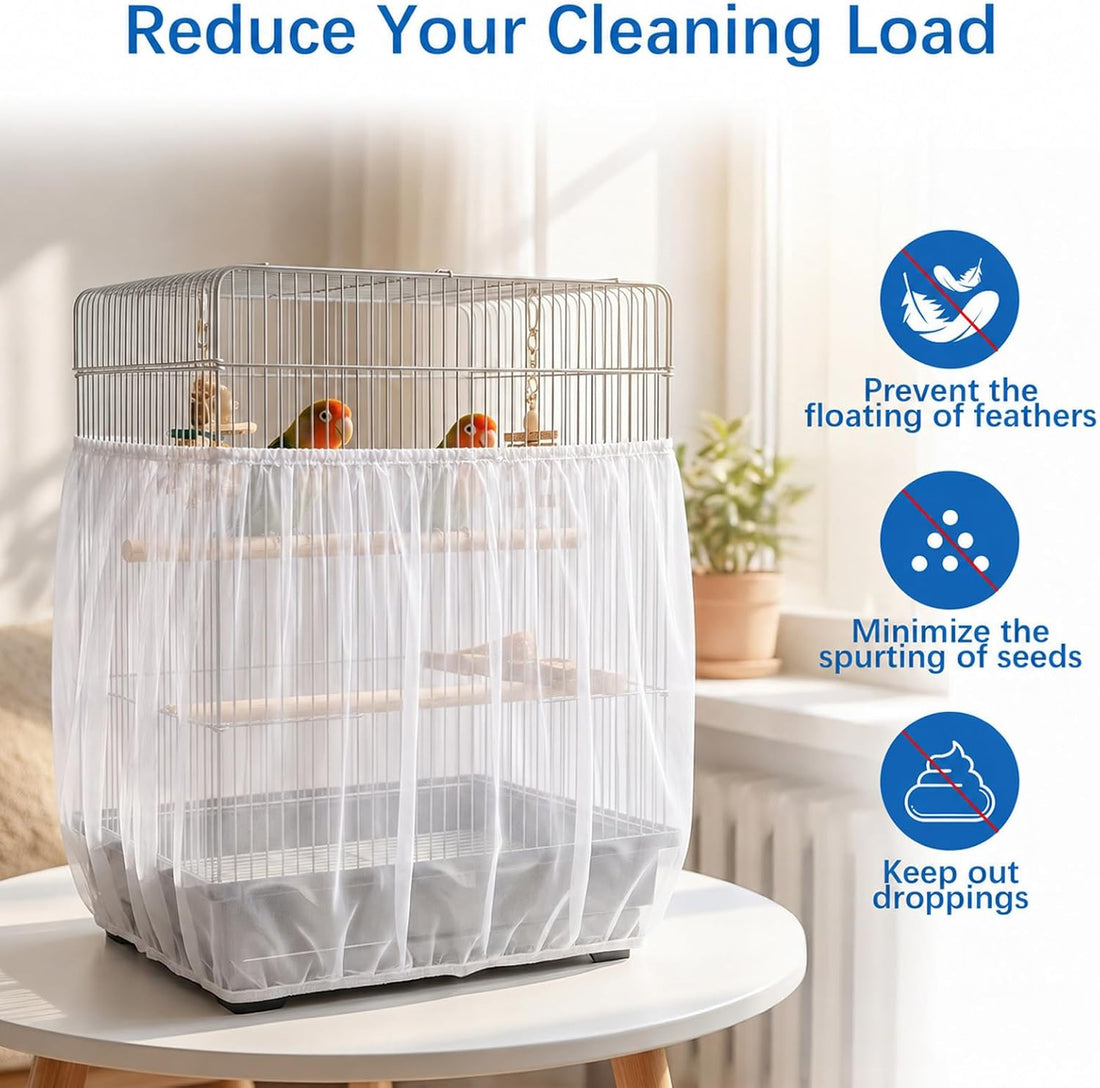 Universal Bird Cage Seed Catcher, Adjustable Bird Cage Cover