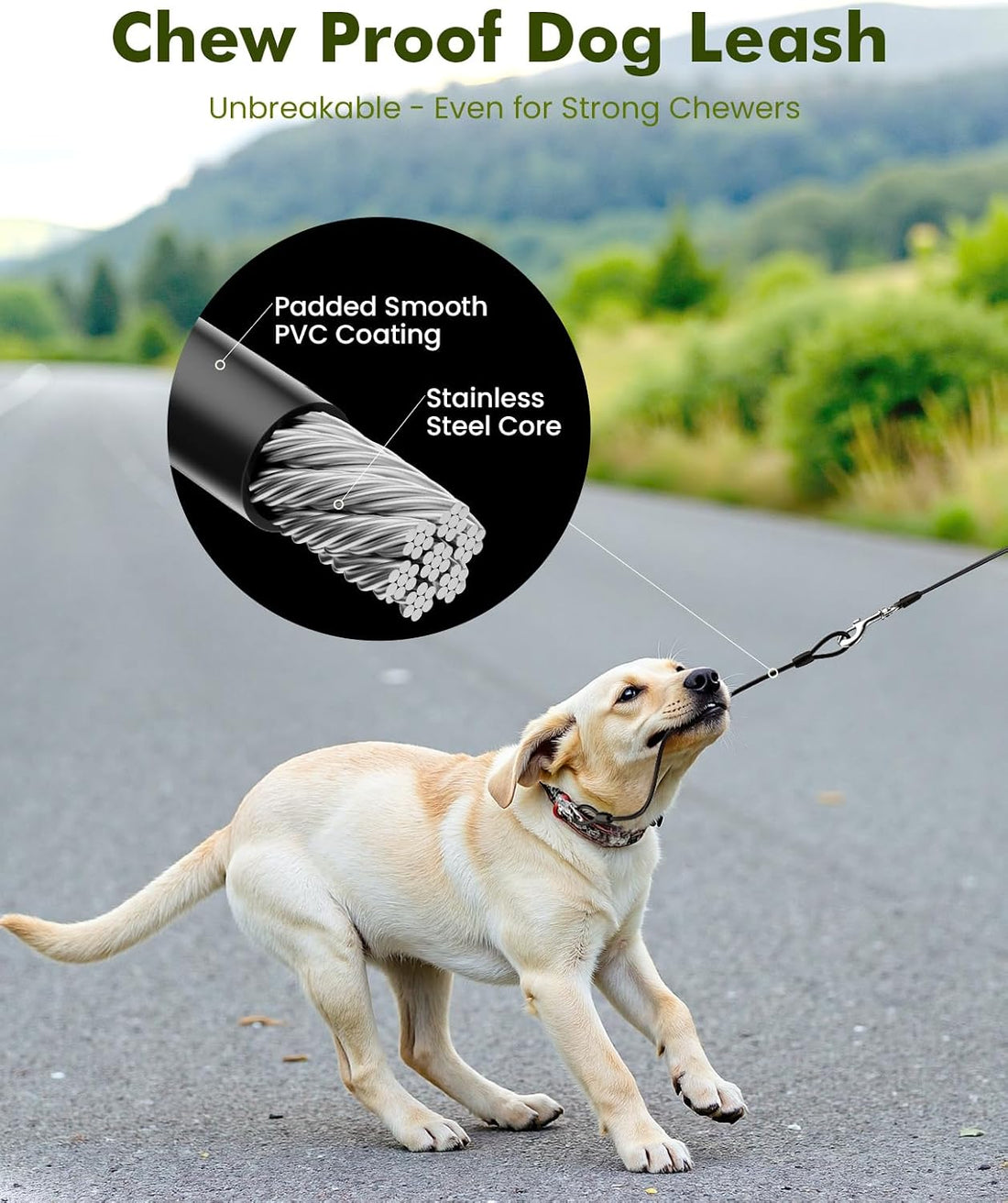 Pecute Heavy Duty Retractable Dog Leash 26ft for Large Dogs 33-110 LBS