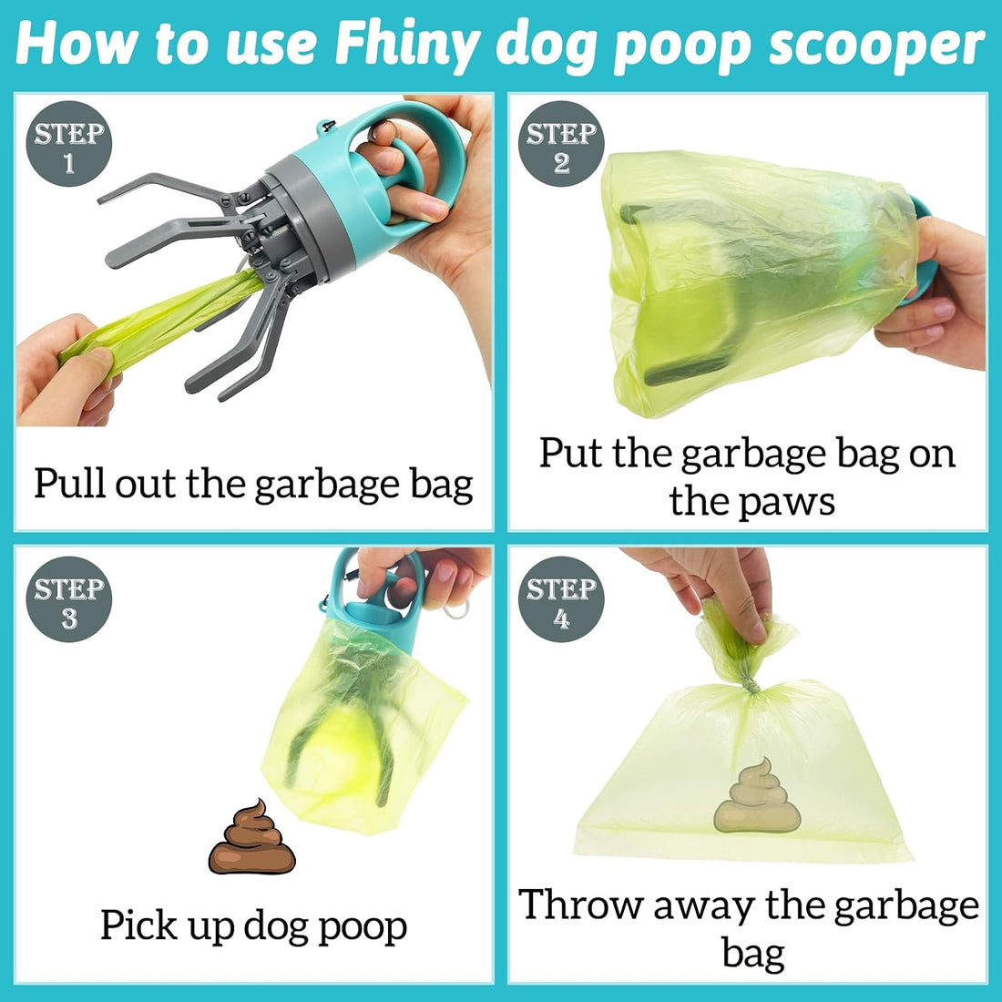 Fhiny Portable Dog Poop Scooper