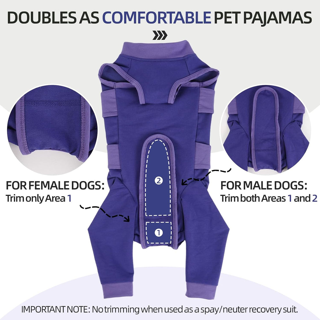 Lelepet Dog Surgery Recovery Suit, Pants for Dogs