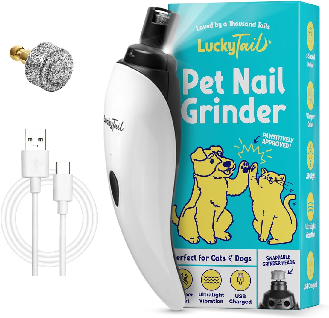 LuckyTail Dog Nail Grinder, Whisper-Quiet