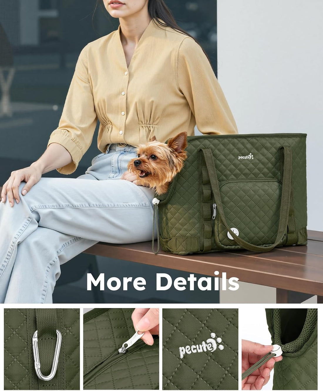 Pecute Dog Purse Carrier, Dog Carrier with Pockets for Small Dogs