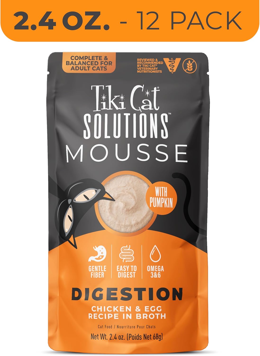 Tiki Cat Solutions Mousse Multipack, Wet Cat Food, Digestion
