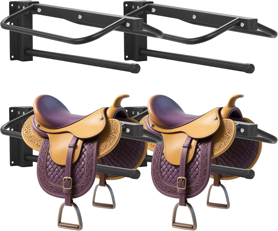 Sidasu Saddle Rack Wall Mount 4 Tier, Heavy Duty Horse Tack Storage