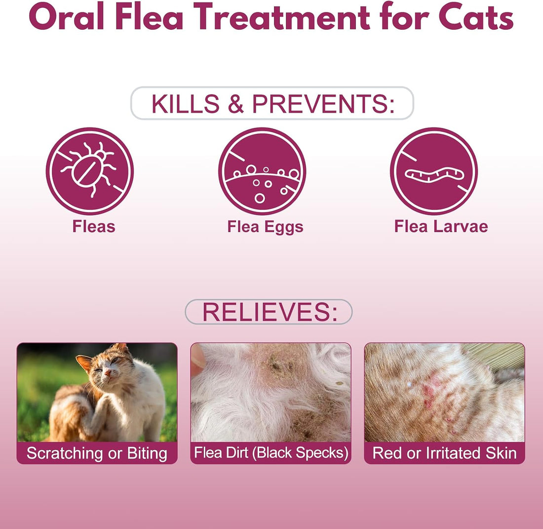 Flea Treatment for Cats, Cat Flea Treatment Pill, 100 Tablets
