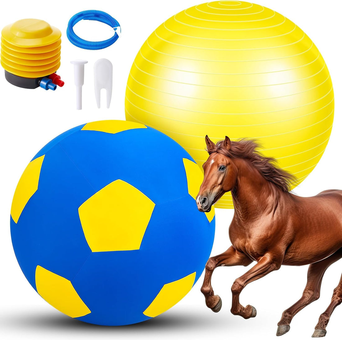 48 Inch Giant Herding Ball for Horses with Covers and Pump