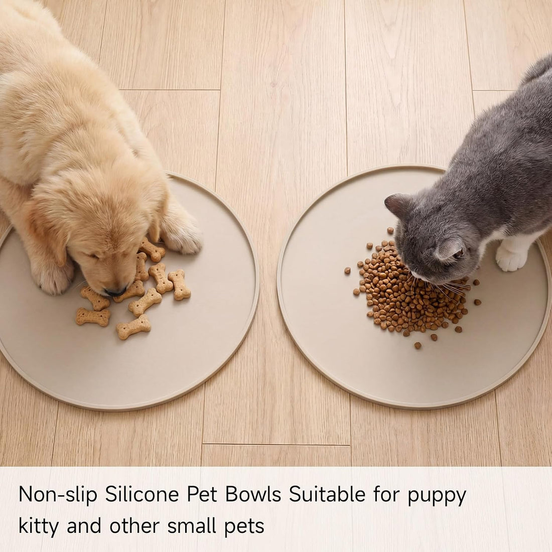 Round Silicone Pet Food Mats for Floor Waterproof