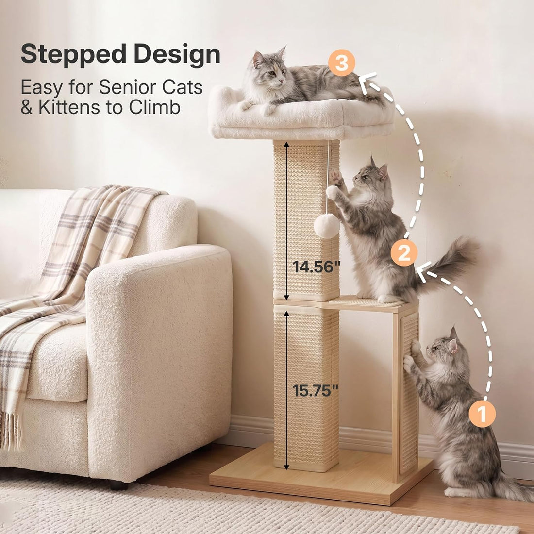 Veehoo Cat Window Perch with Scratching Posts