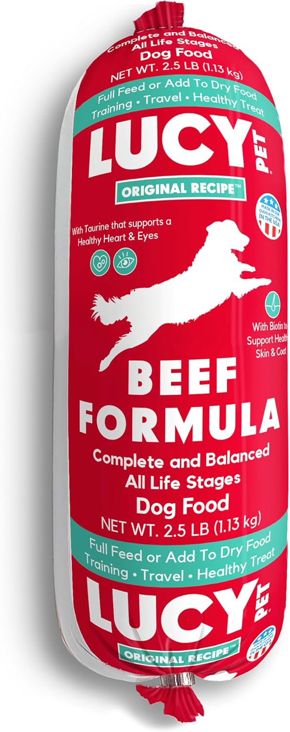 Lucy Pet Products Beef Formula Dog Food Roll 2.5 lb, (100600046)