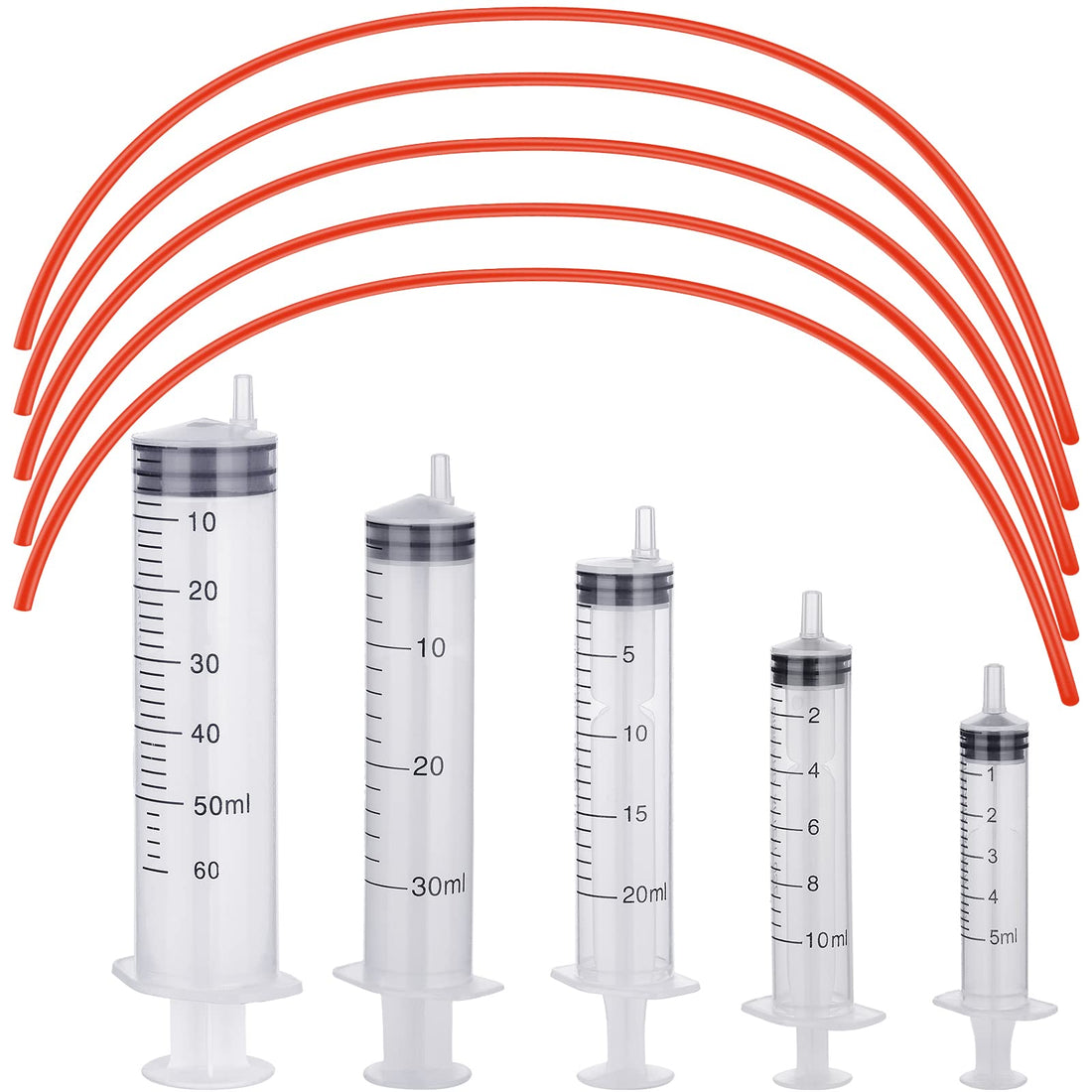 Jutom 10 Pack Puppy Kitten Feeding Tube Kit Include 5 Pack 8 FR Red