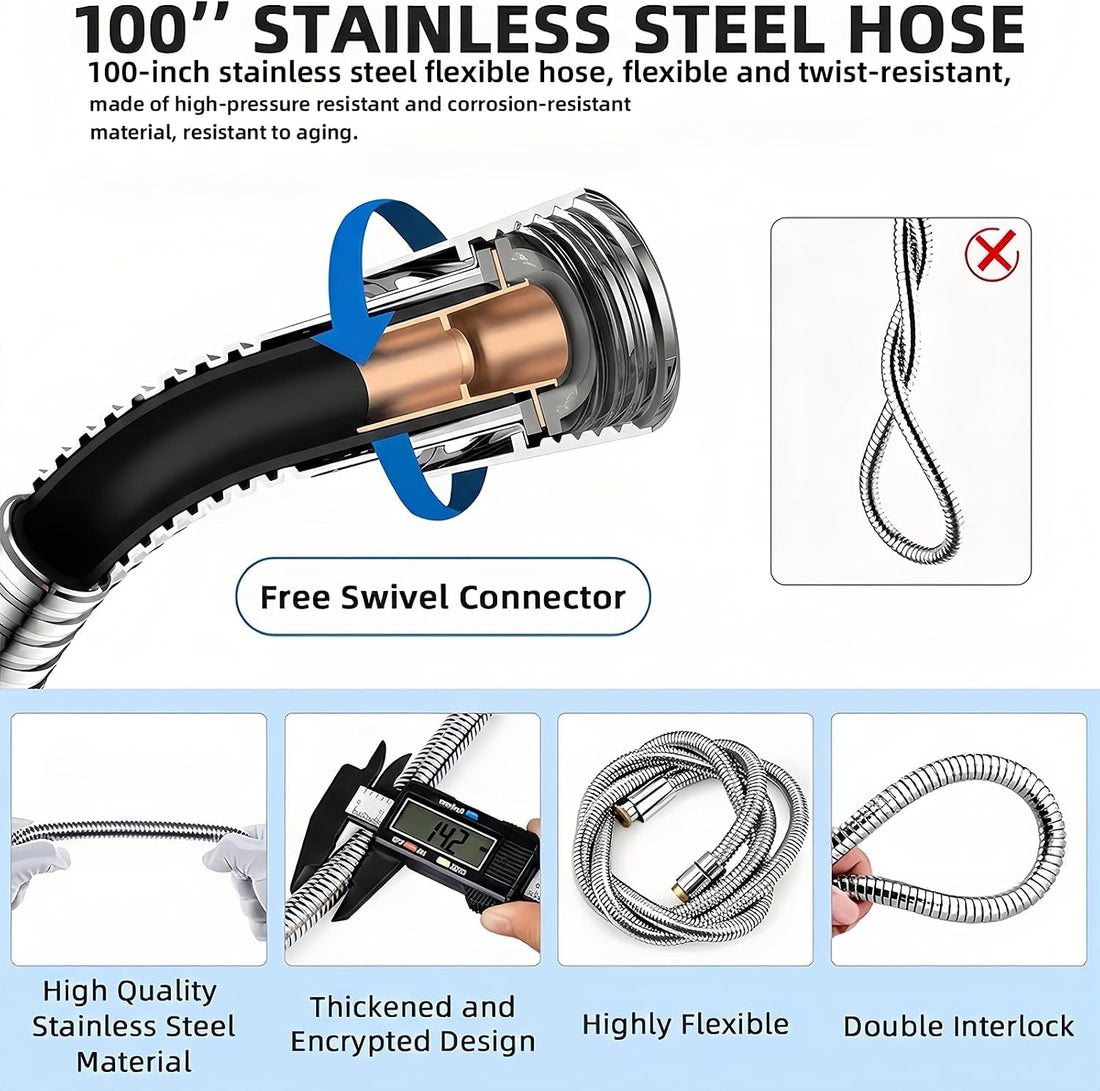 Dog Shower Sprayer Attachment for Pet Showering, Chrome Finish