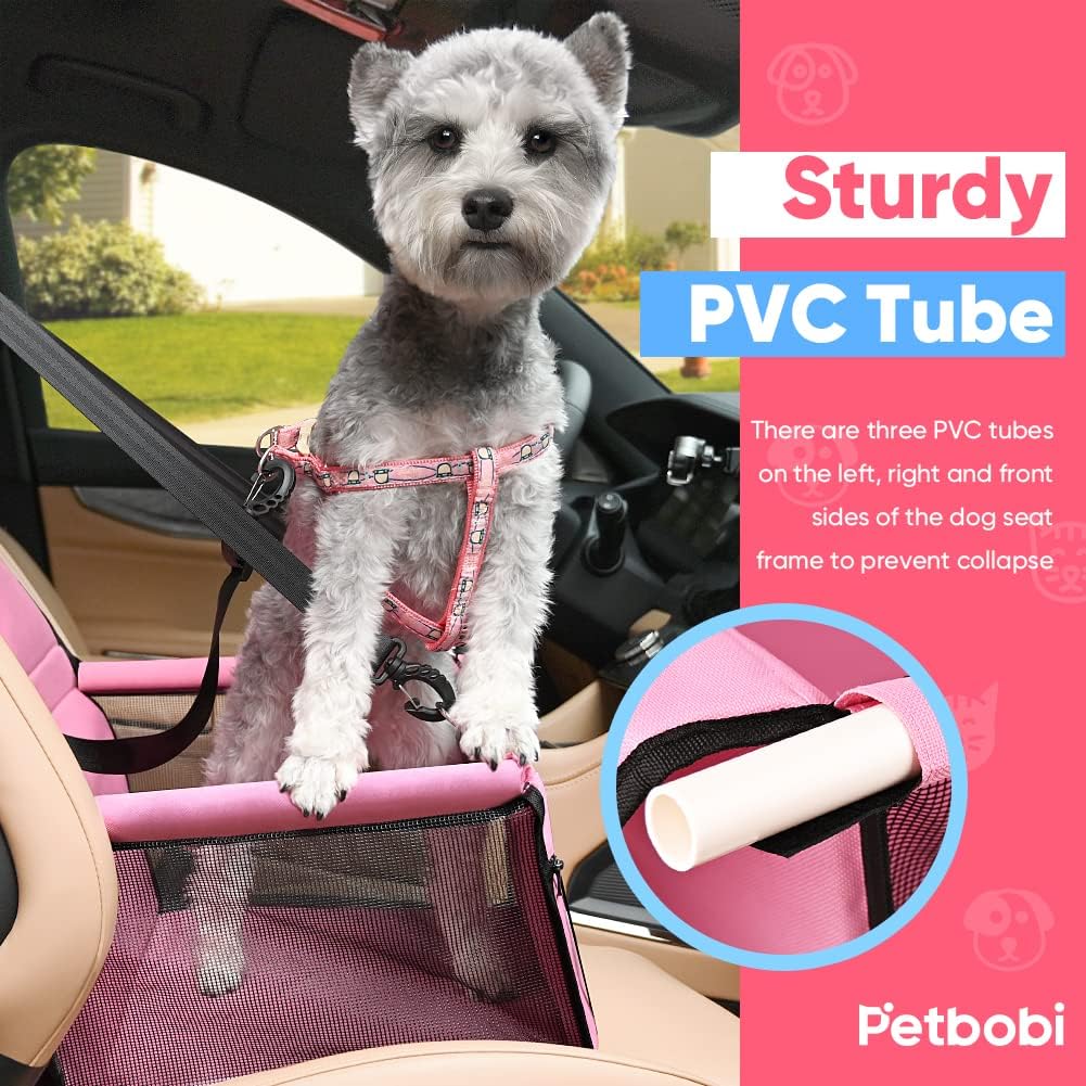 Petbobi Pet Reinforce Car Booster Seat for Dog Cat Portable
