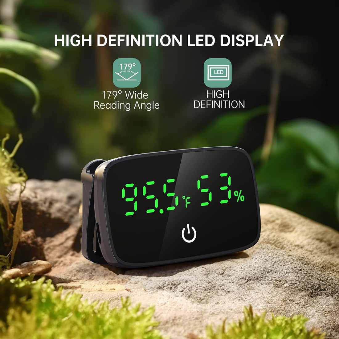 PAIZOO LED Digital Reptile Thermometer and Humidity Gauge with USB