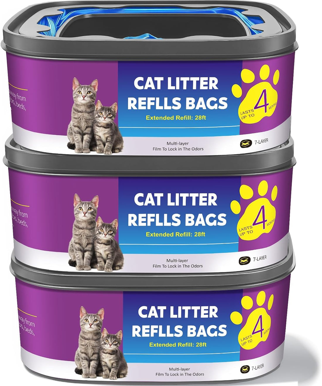 Feoxialy Cat Litter Refill Bags Jumbo 28FT 2 Pack Up to 8 Months