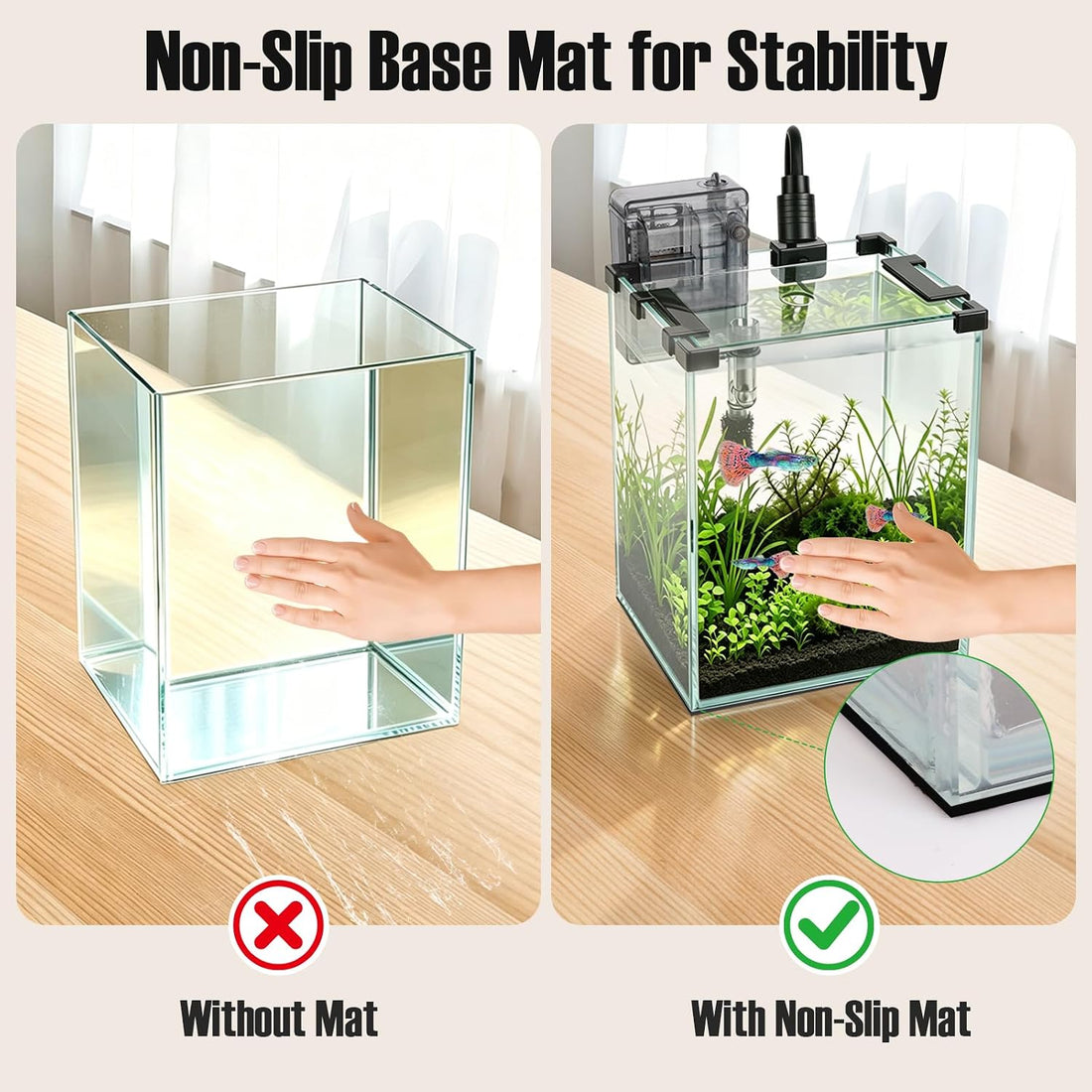 2.2 Gallon Small Glass Fish Tank Kit