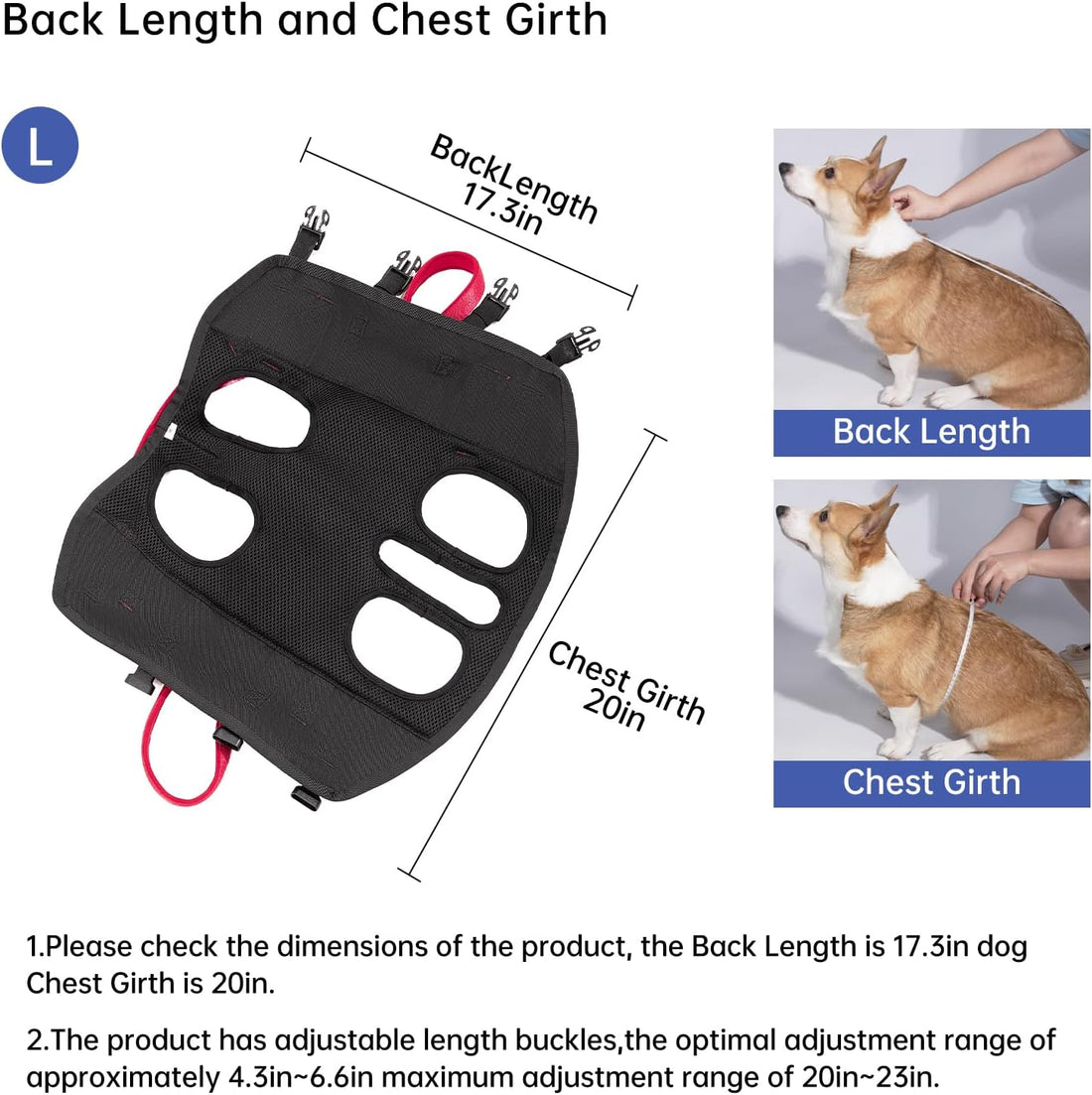 Wakytu Dog Emergency Rescue Sling - Lightweight Packable Lift Harness