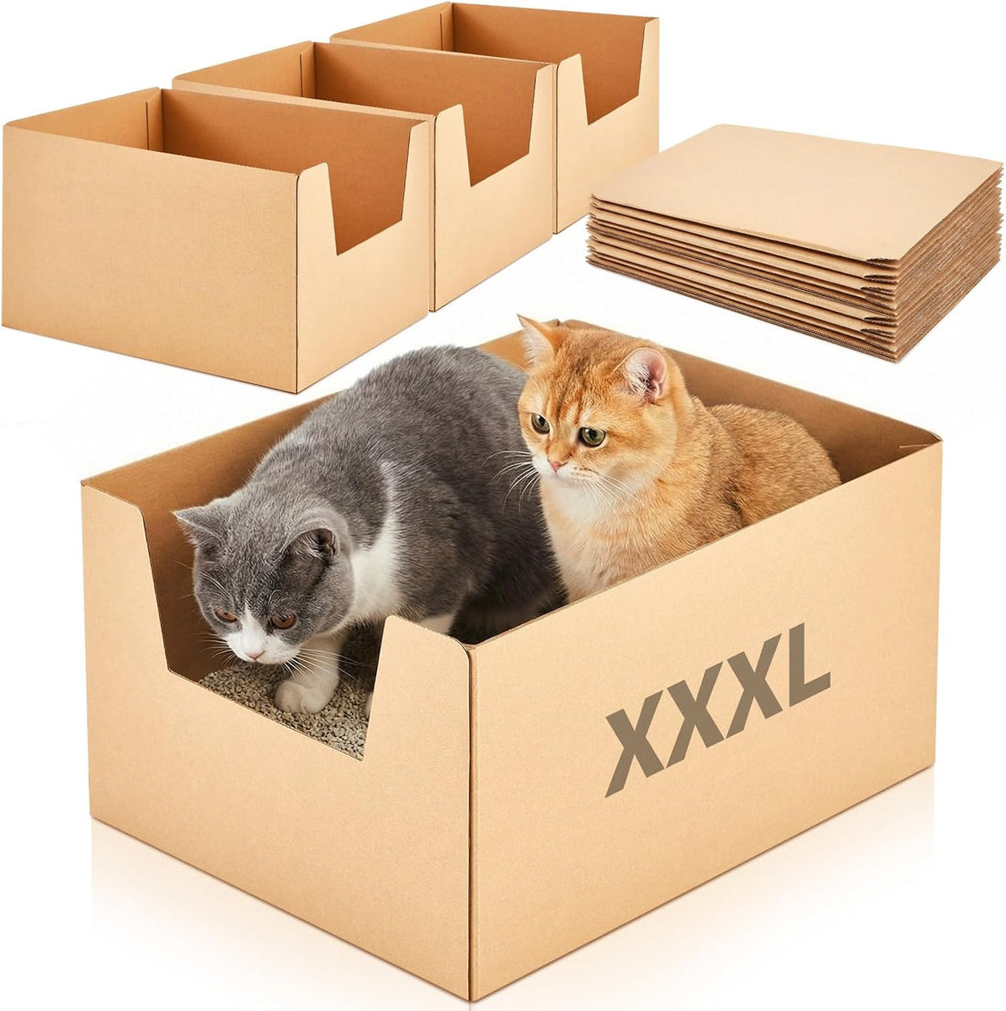 Lounsweer 4 Pack XXL Disposable Litter Boxes