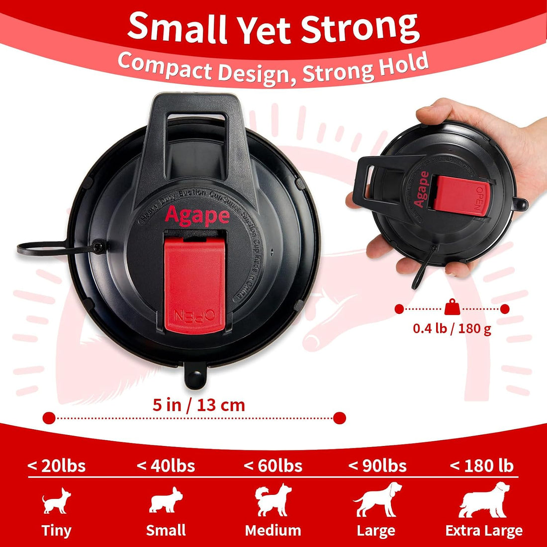 Agape Heavy Duty Dog Bath Suction Cup with Grooming Restraint Leash