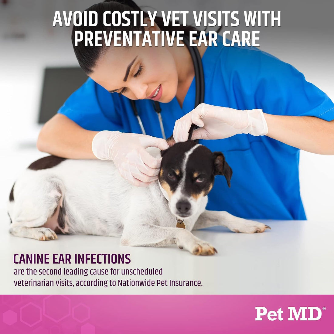Pet MD Otic Ear Solution for Dogs & Cats - Sweet Pea & Vanilla Scent