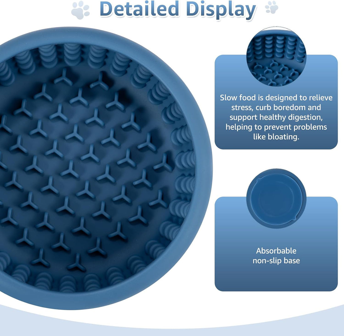 Dog Slow Feeder Lick Bowl, Freeze Lick Mat with Suction Cup