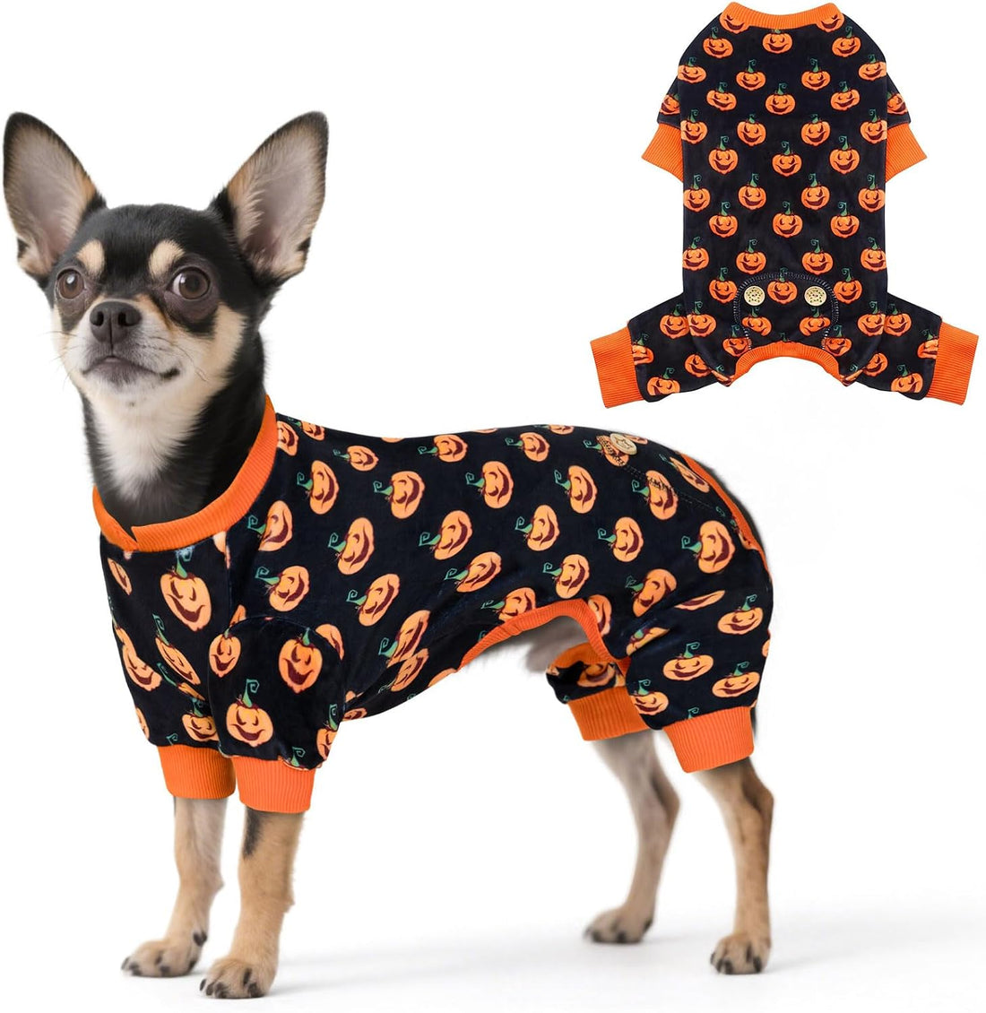 KYEESE Halloween Dog Pajamas for Medium Large Dog Onesie with Pumpkin